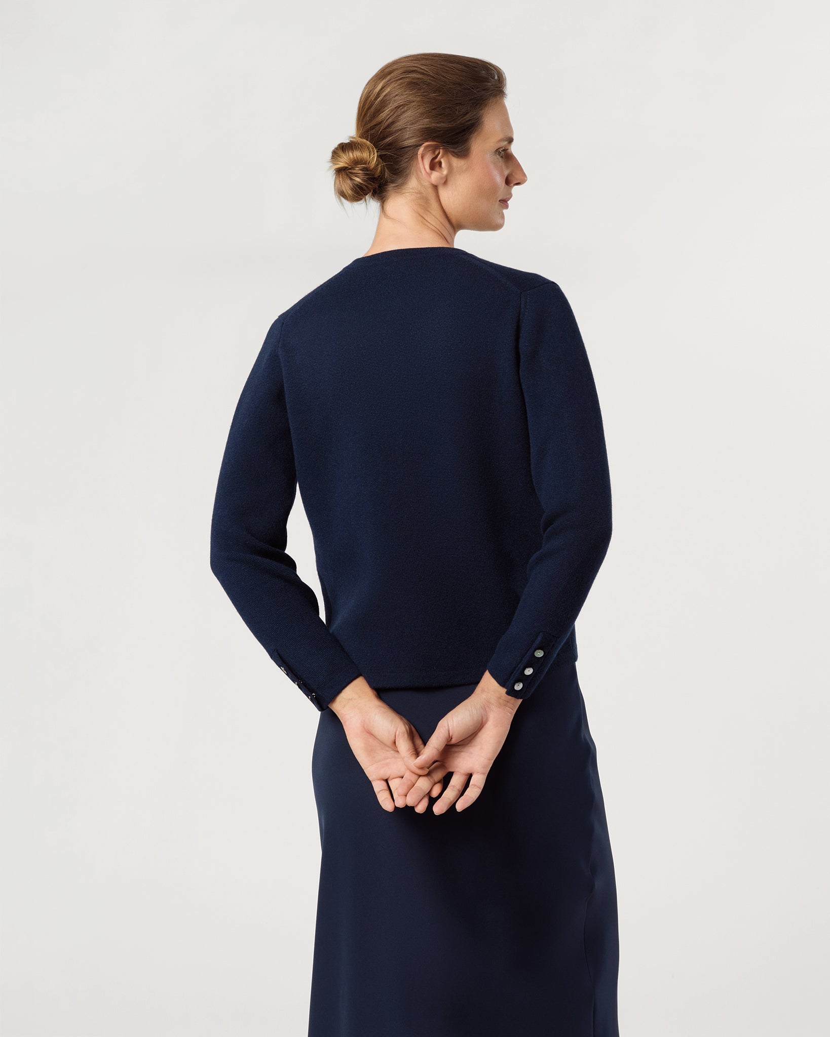Gabby Cardigan in Navy Cashmere