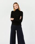 Load image into Gallery viewer, Alida Turtleneck Sweater in Black Escorial Wool
