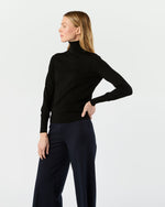 Load image into Gallery viewer, Alida Turtleneck Sweater in Black Escorial Wool
