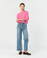 Load image into Gallery viewer, Kit Crewneck Sweater in Heather Raspberry Cashmere
