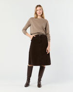 Load image into Gallery viewer, Connelly Skirt in Coffee Stretch Cord
