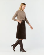 Load image into Gallery viewer, Connelly Skirt in Coffee Stretch Cord
