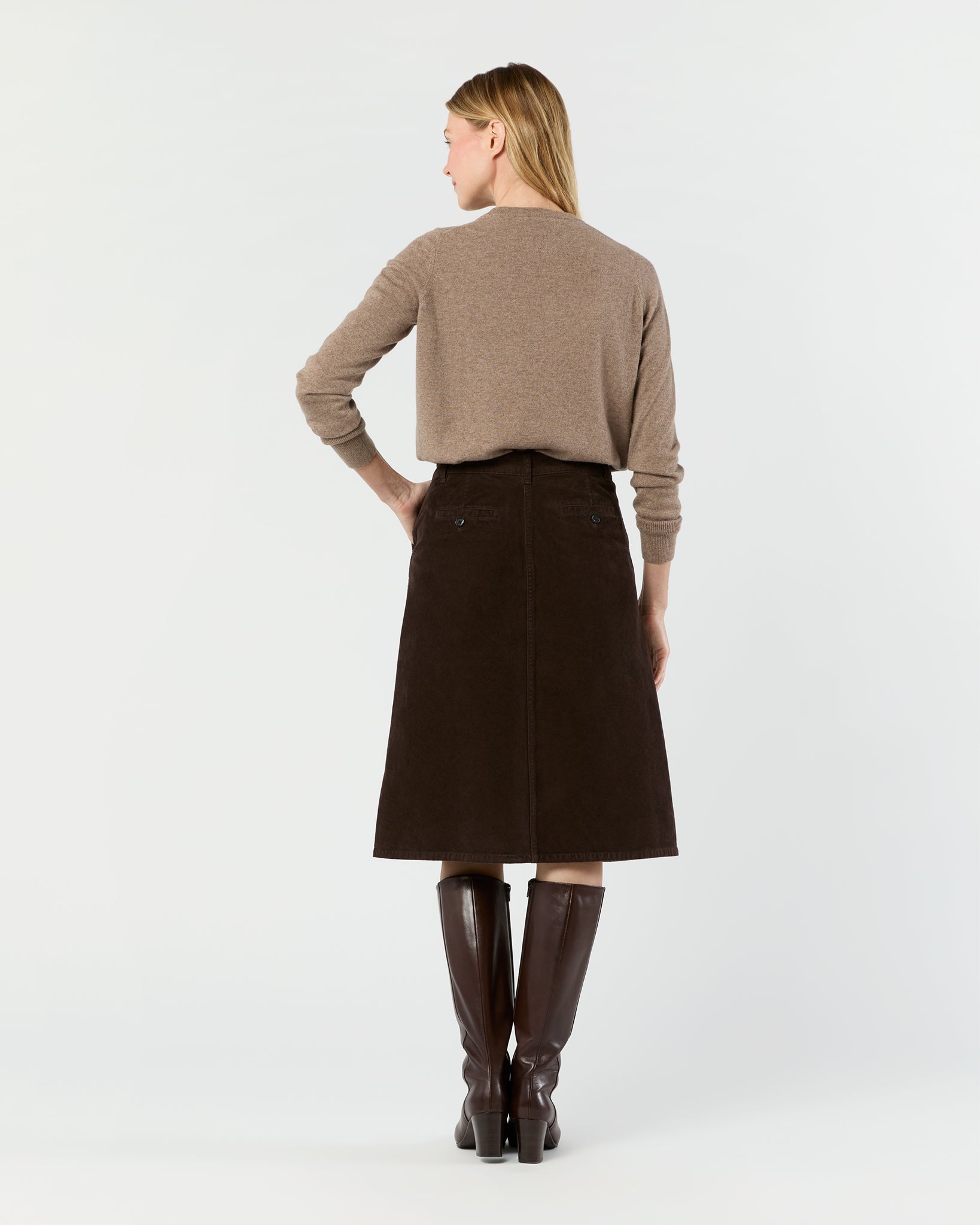 Connelly Skirt in Coffee Stretch Cord