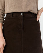 Load image into Gallery viewer, Connelly Skirt in Coffee Stretch Cord
