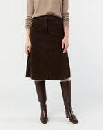 Load image into Gallery viewer, Connelly Skirt in Coffee Stretch Cord

