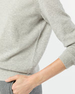 Load image into Gallery viewer, Kit Crewneck Sweater in Pale Heather Grey Cashmere
