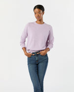 Load image into Gallery viewer, Kit Crewneck Sweater in Heather Lavender Cashmere
