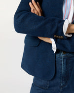 Load image into Gallery viewer, Tyrolean Jacket in Heather Navy Boiled Wool
