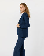 Load image into Gallery viewer, Tyrolean Jacket in Heather Navy Boiled Wool
