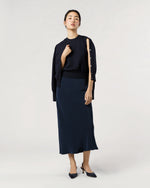 Load image into Gallery viewer, Rosie Shell in Deep Navy Cotton/Silk
