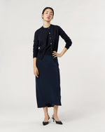 Load image into Gallery viewer, Rosie Cardigan in Deep Navy Cotton/Silk Yarn
