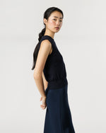 Load image into Gallery viewer, Rosie Shell in Deep Navy Cotton/Silk

