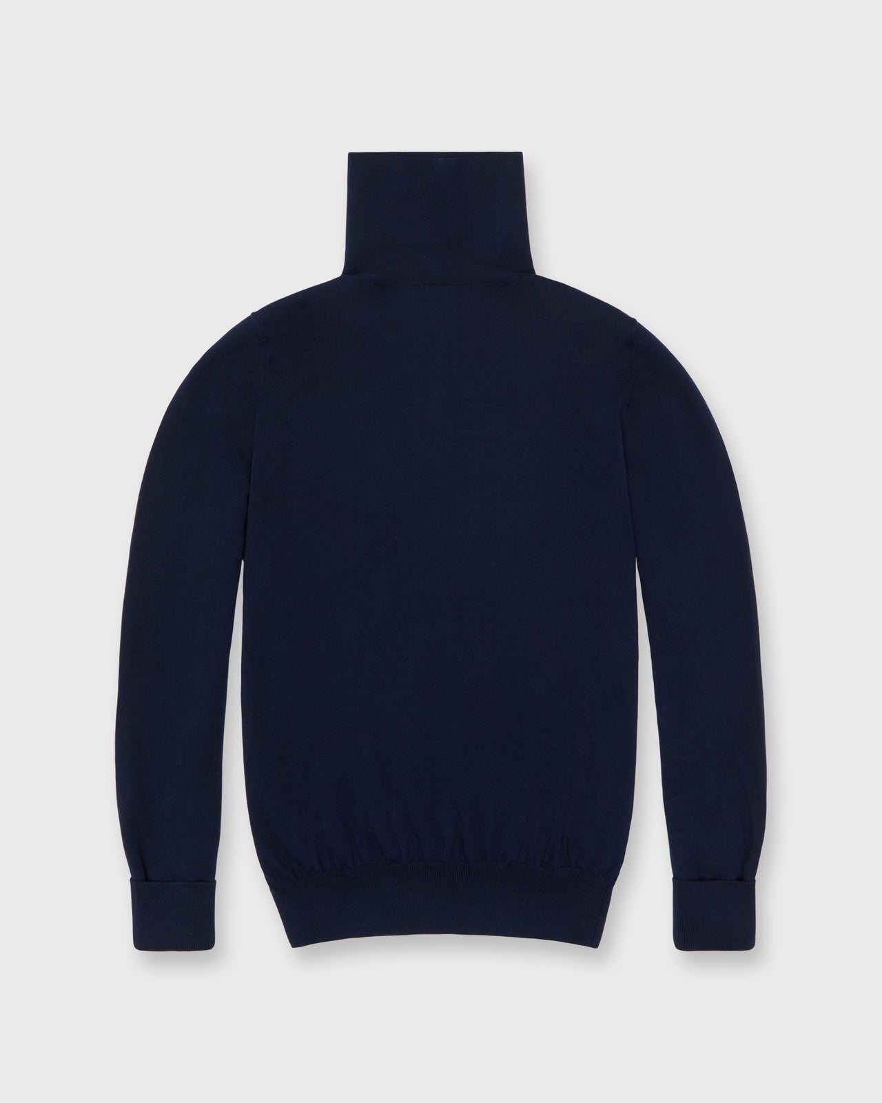 Fine-Gauge Turtleneck Sweater in Navy Escorial Wool