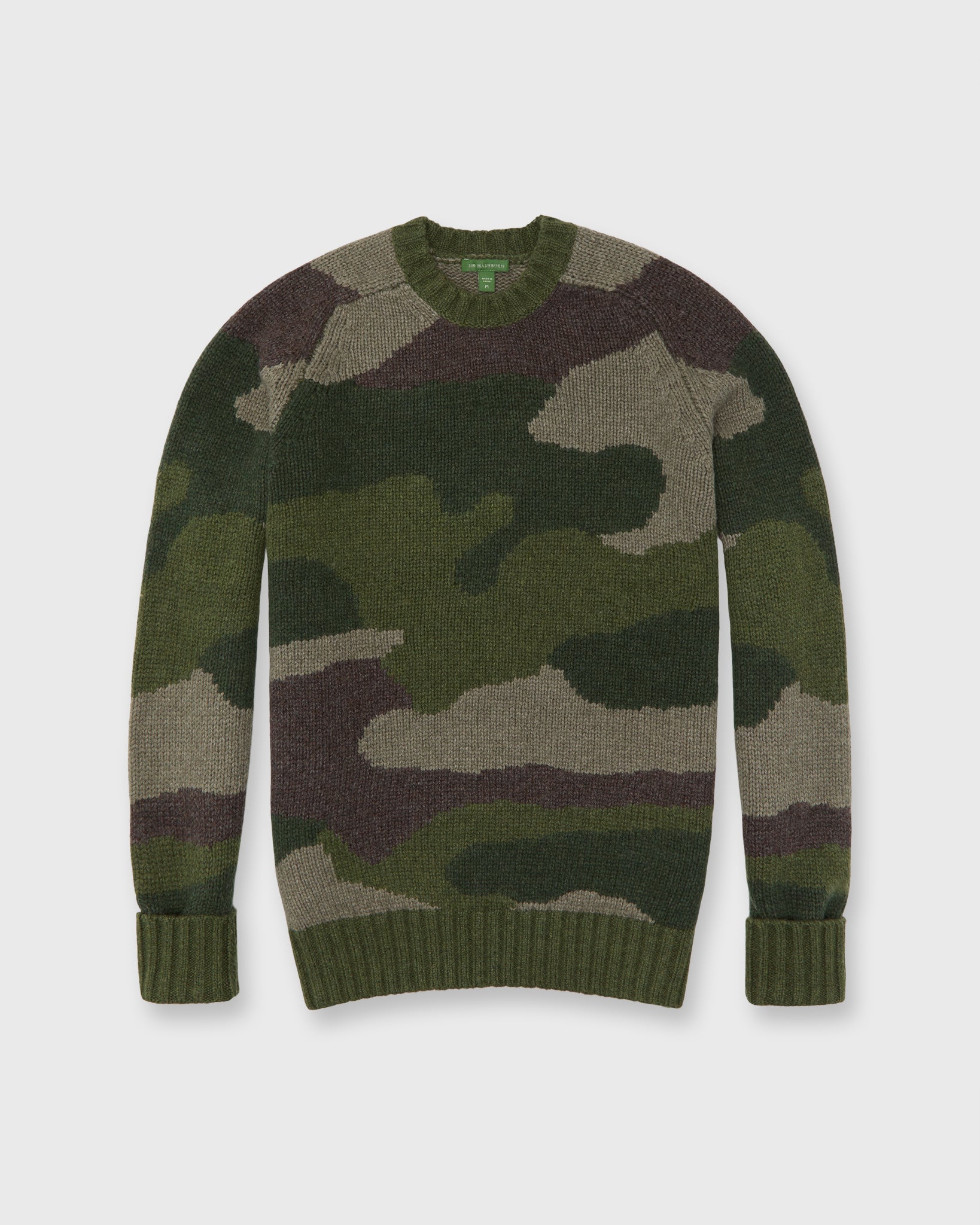 Crewneck Sweater in Camouflage Merino Wool Blend