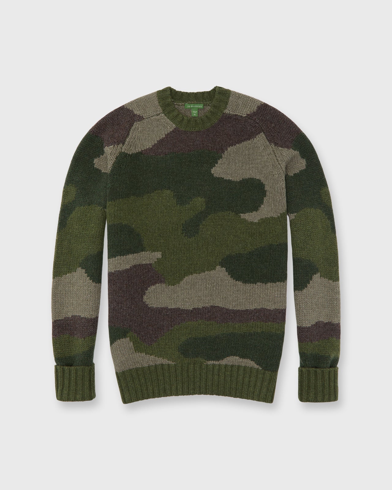 Crewneck Sweater in Camouflage Merino Wool Blend
