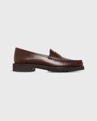 Lug Sole Loafer in Oxblood Leather