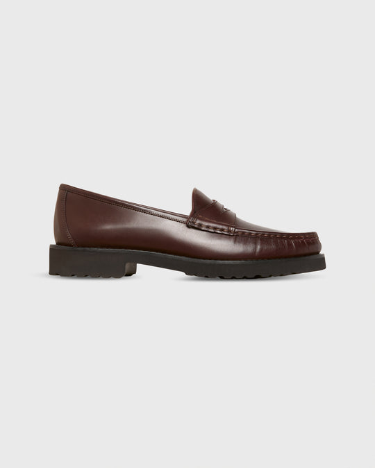 Lug Sole Loafer in Oxblood Leather