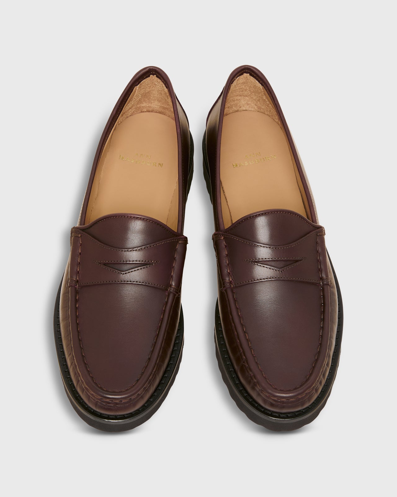 Lug Sole Loafer in Oxblood Leather