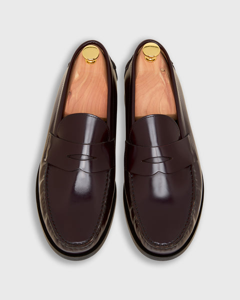 Handsewn Penny Loafer in Burgundy Spazzolato Calf | Shop Sid Mashburn