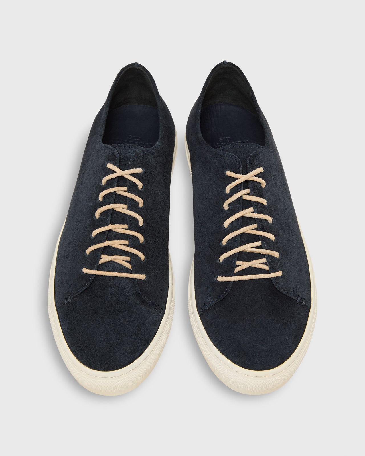 Low-Top Lace-Up Sneaker in Navy Suede