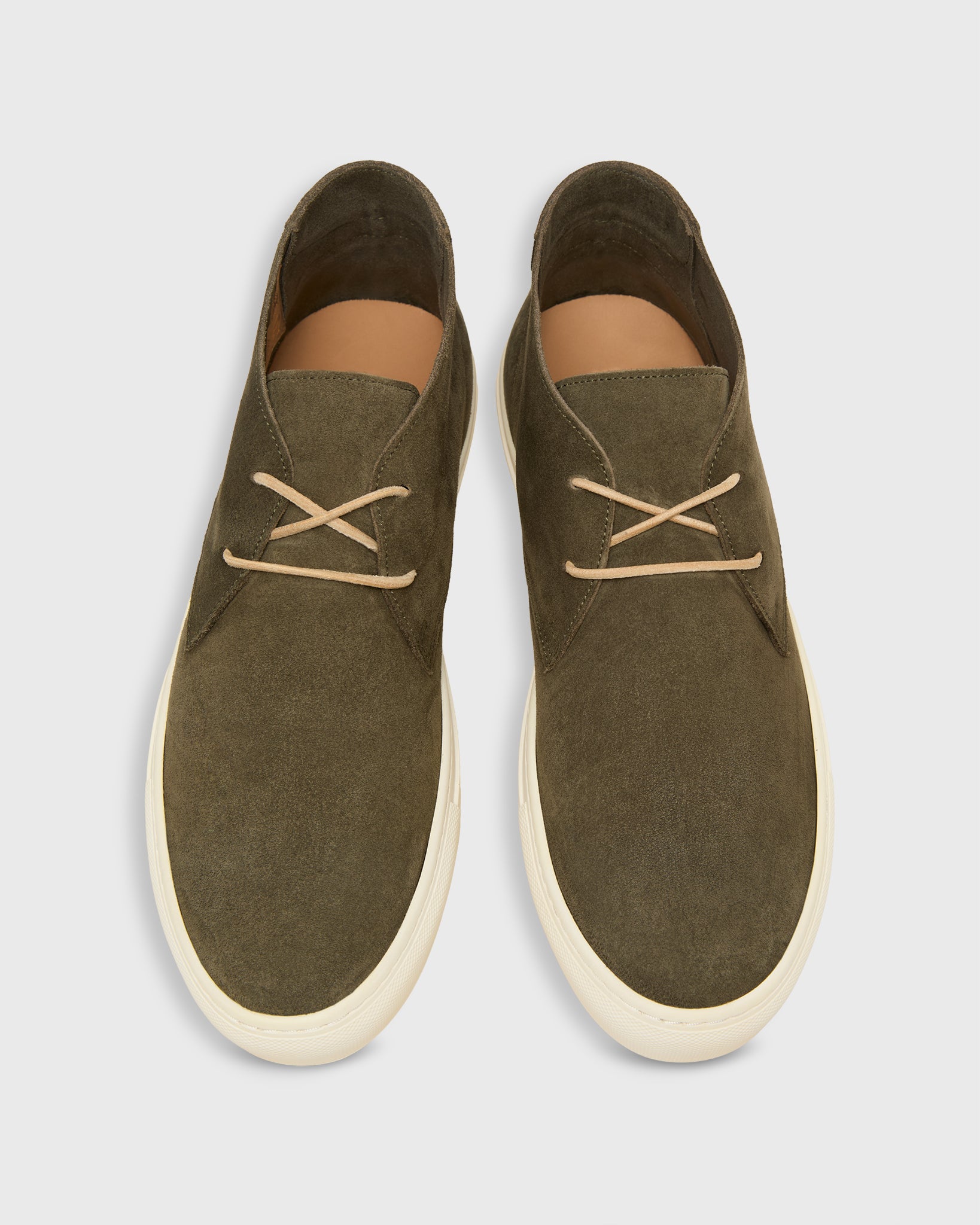 Chukka Lace-Up Sneaker in Olive Suede