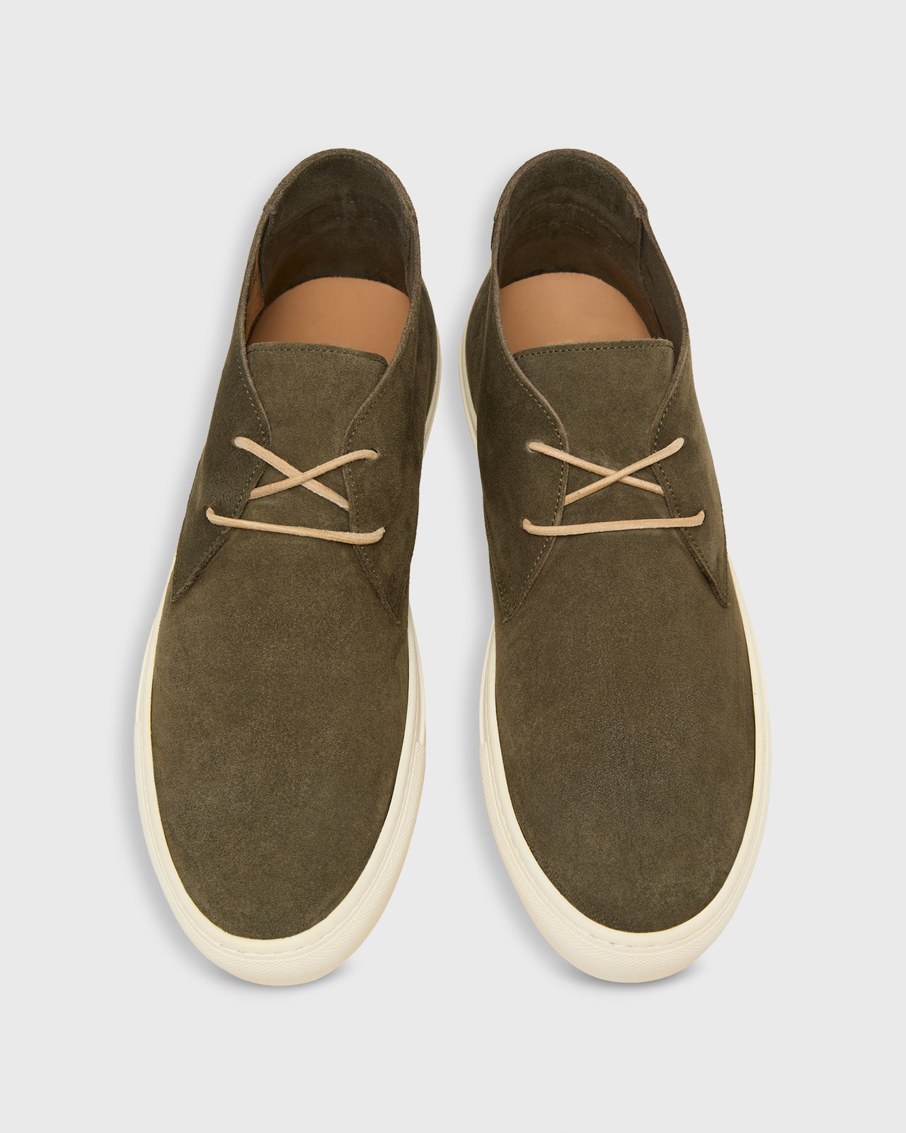 Chukka Lace-Up Sneaker in Olive Suede