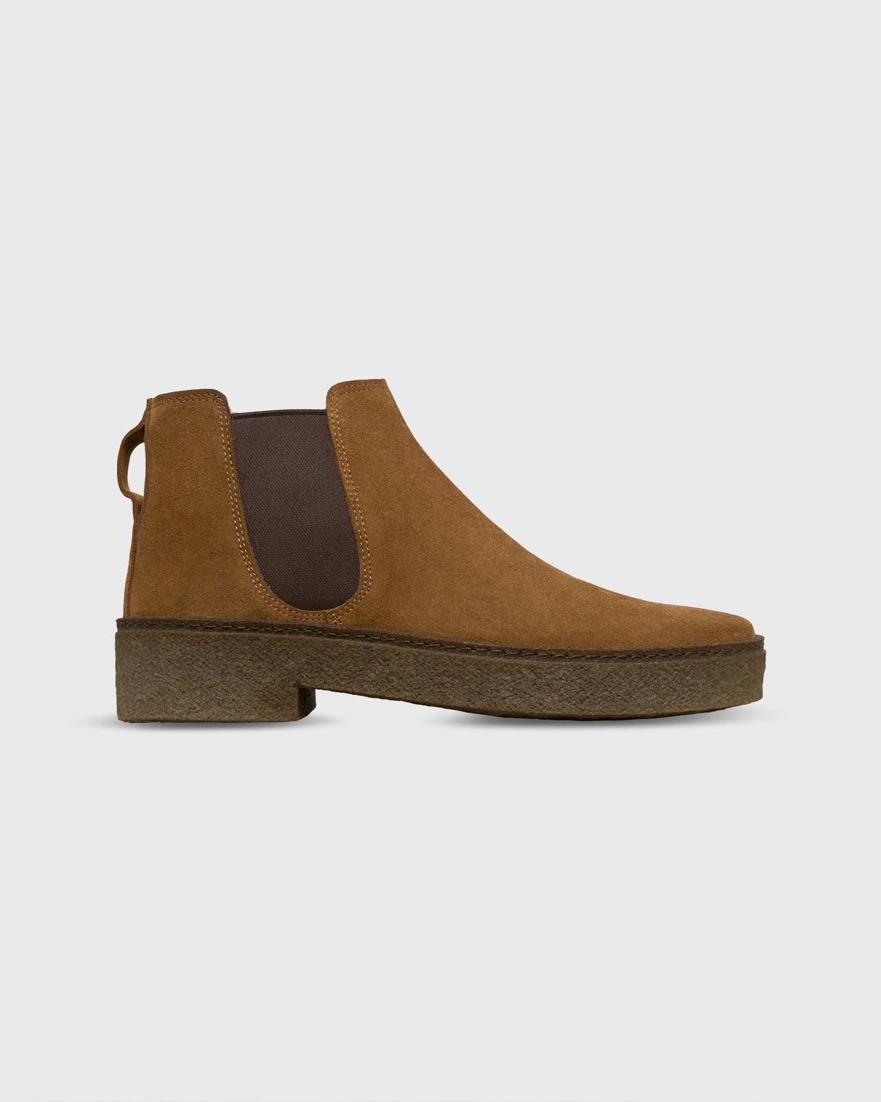 Crepe-Soled Chelsea Boot in Acorn Suede