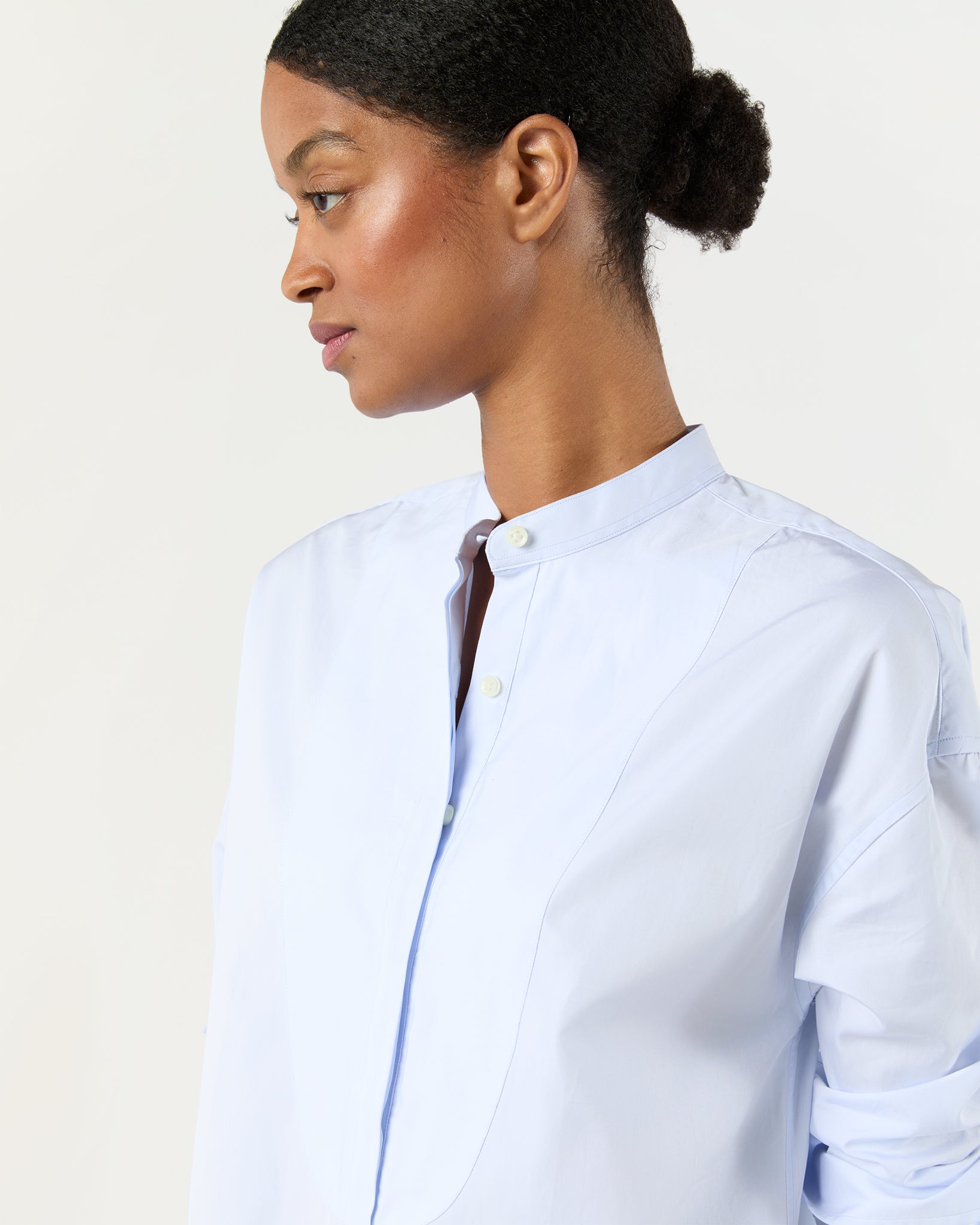 Christiane Bib-Front Tunic in Sky Poplin