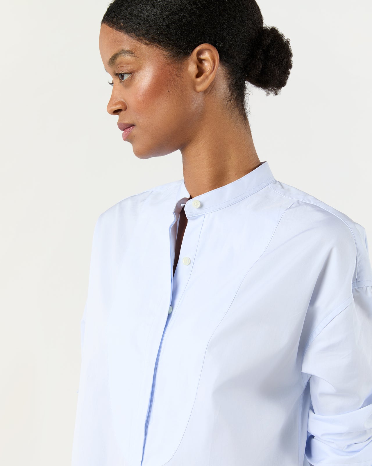 Christiane Bib-Front Tunic in Sky Poplin