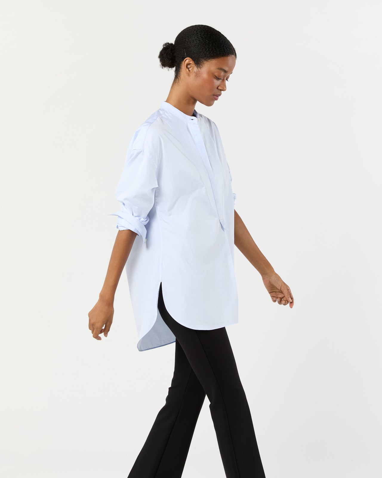 Christiane Bib-Front Tunic in Sky Poplin