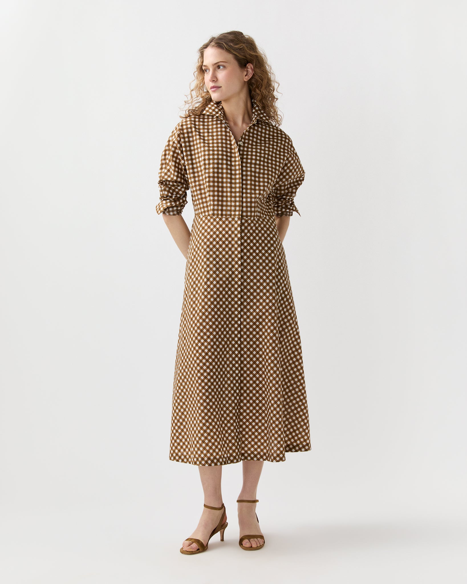 Charlie Shirtwaist Dress in Gingham | Ann Mashburn | Shop Ann Mashburn