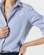 Load image into Gallery viewer, Sidney Shirt in Blue/Hunter Stripe End-On-End

