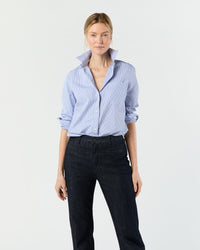 Sidney Shirt in Blue/Hunter Stripe End-On-End