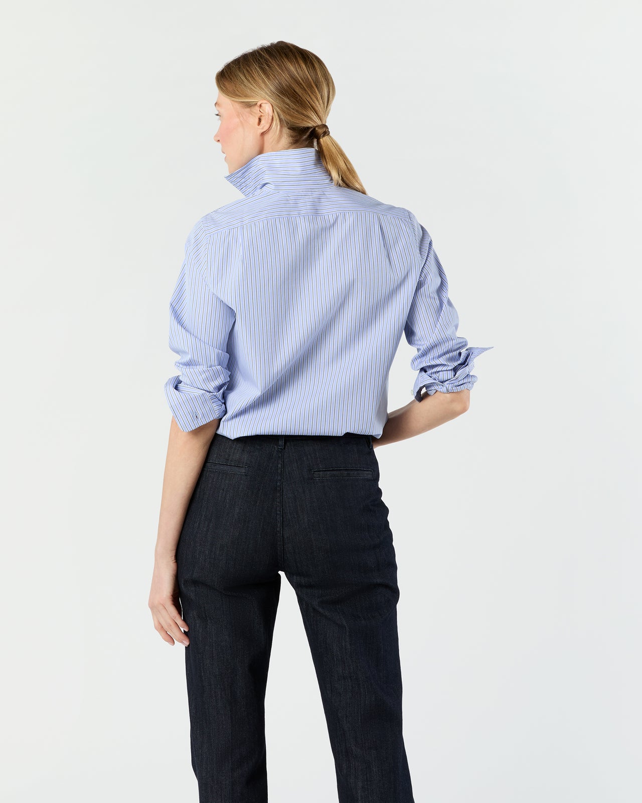 Sidney Shirt in Blue/Hunter Stripe End-On-End
