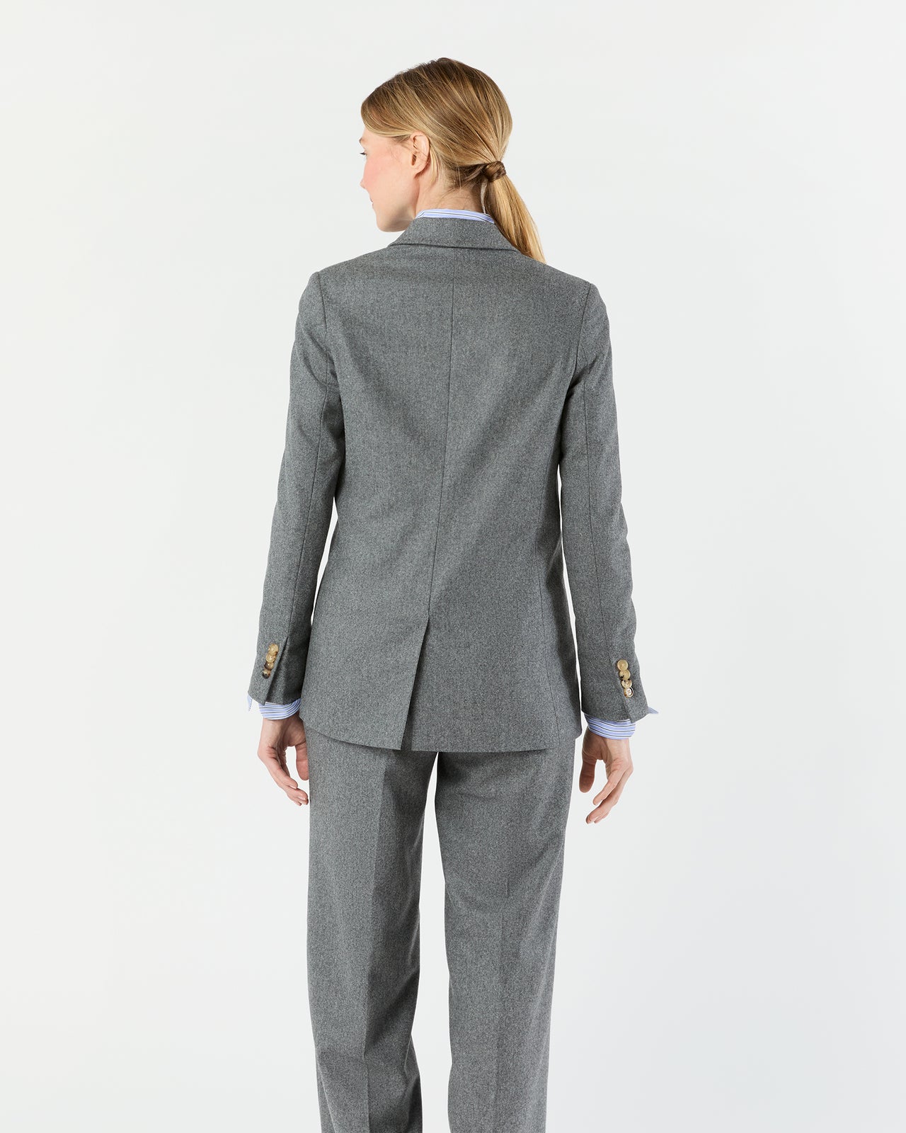 Concetta Jacket in Heather Grey Stretch Flannel