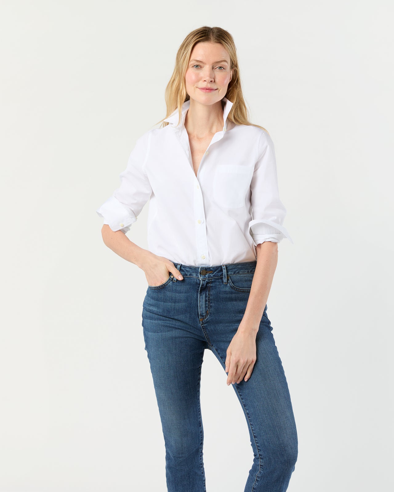 Sidney Shirt in White Poplin