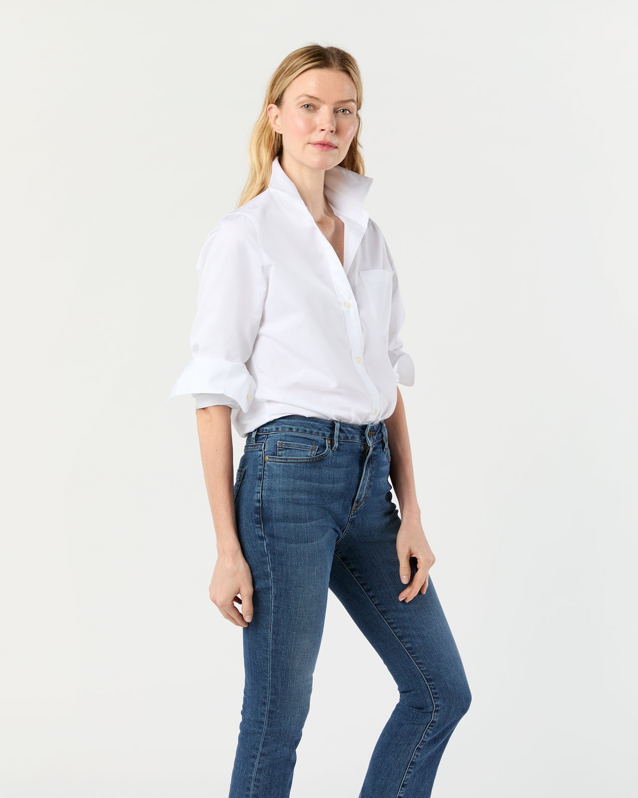 Sidney Shirt in White Poplin