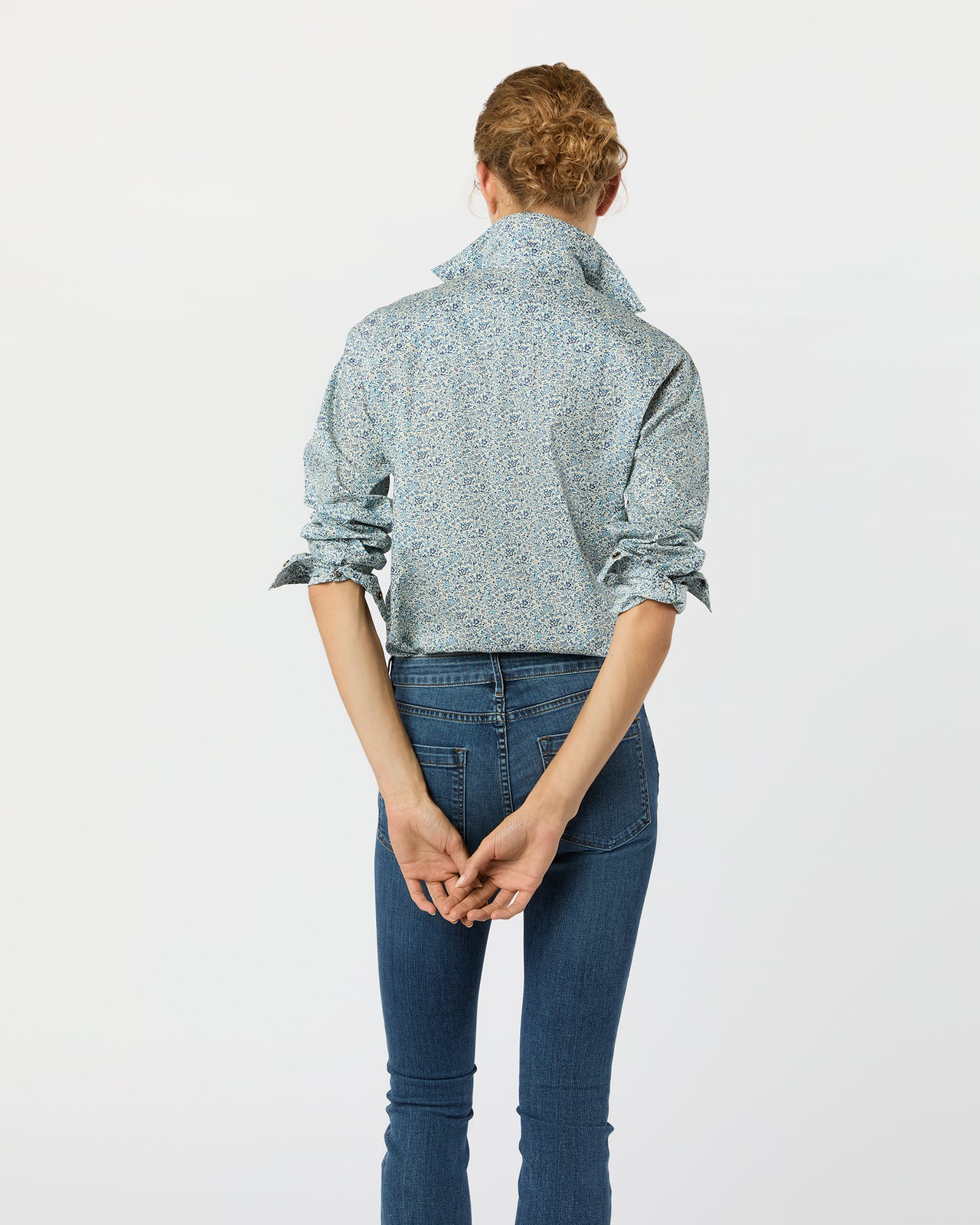 Western Shirt in Blue Katie & Millie Liberty Fabric