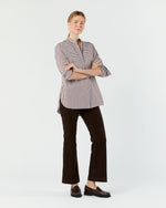 Load image into Gallery viewer, Christiane Bib-Front Tunic in Brown/White Bengal Stripe Poplin
