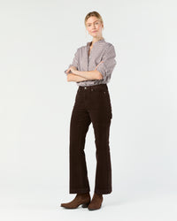 Kendall Flare 5-Pocket Jean in Coffee Stretch Cord
