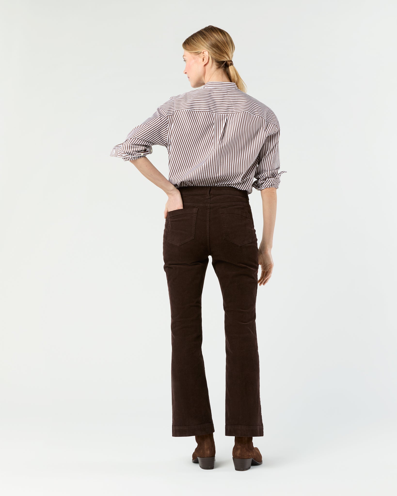 Kendall Flare 5-Pocket Jean in Coffee Stretch Cord | Shop