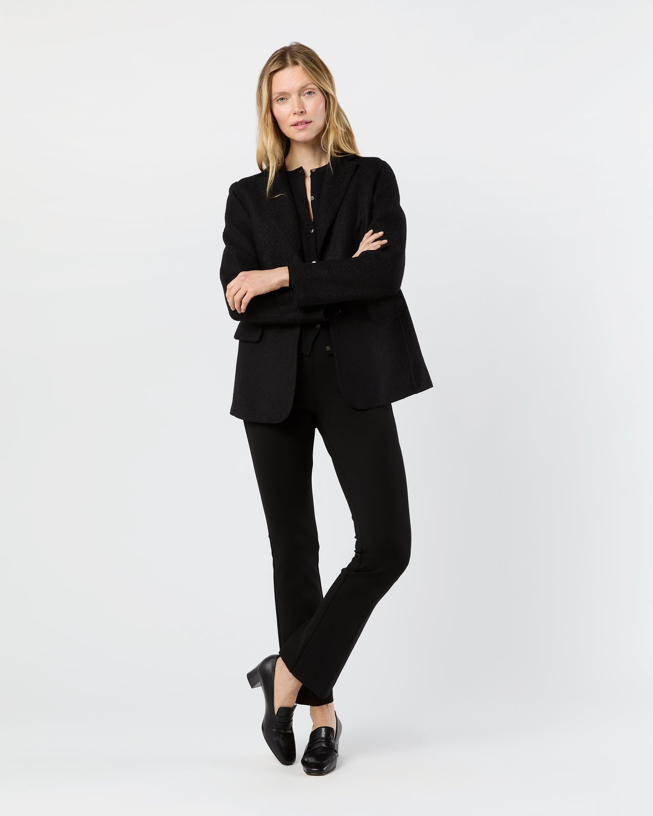 Palmer Blazer in Black Pressed Boiled Wool