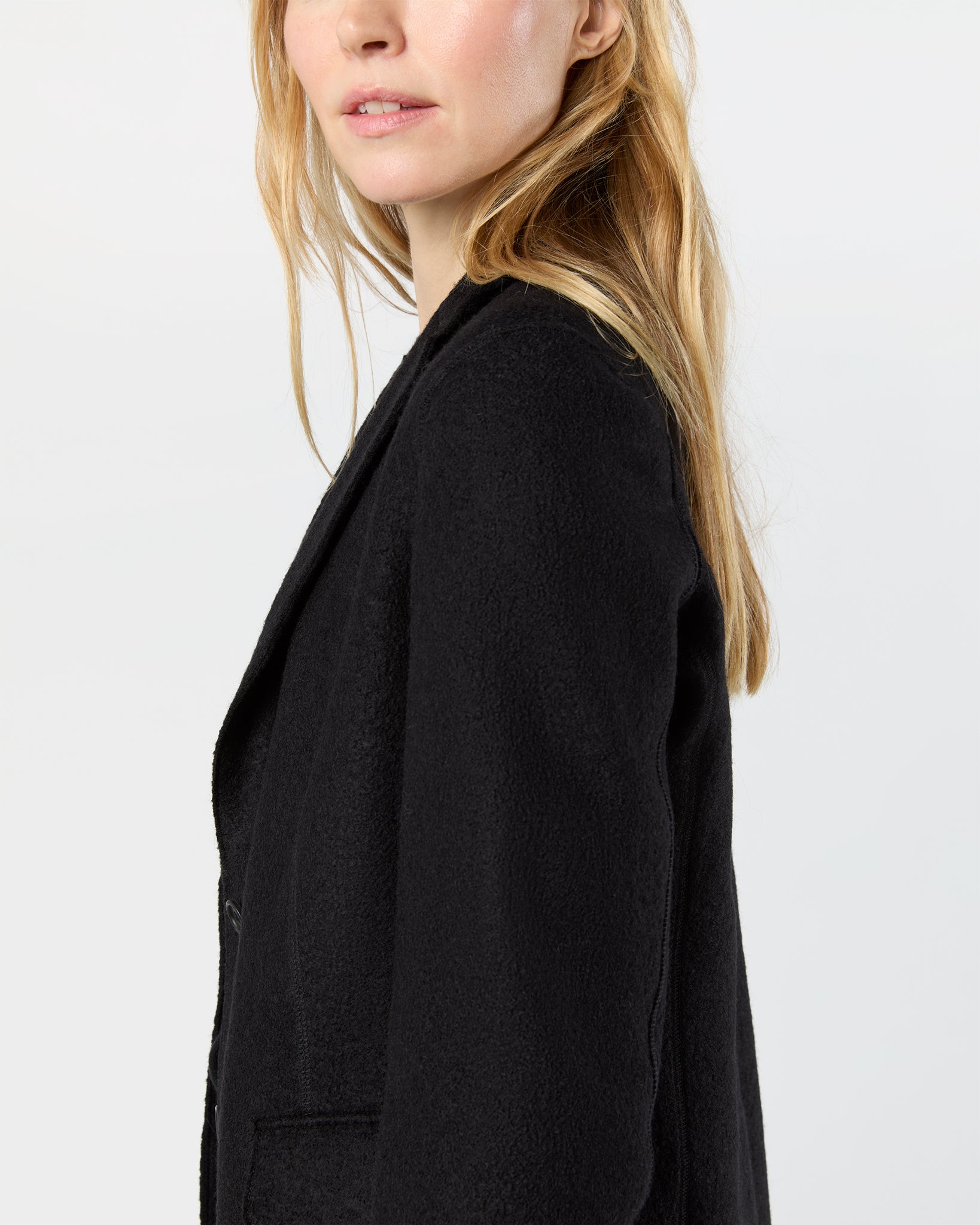 Palmer Blazer in Black Pressed Boiled Wool