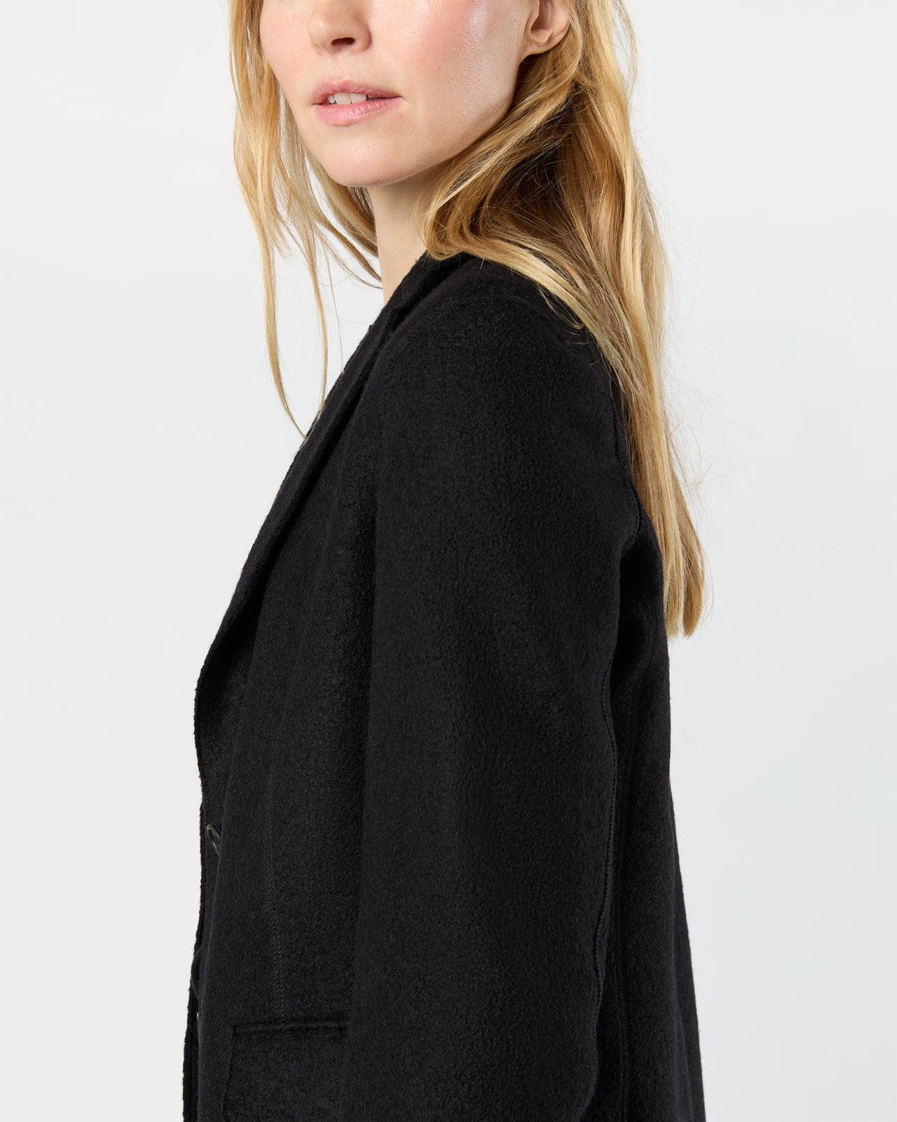 Palmer Blazer in Black Pressed Boiled Wool