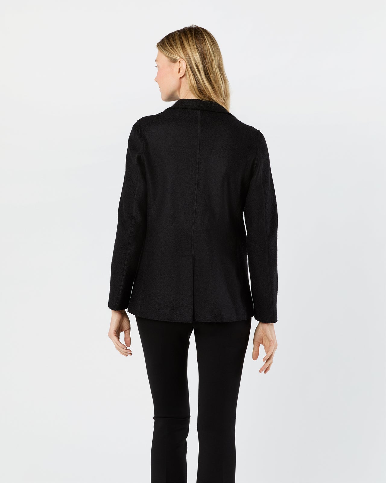 Palmer Blazer in Black Pressed Boiled Wool