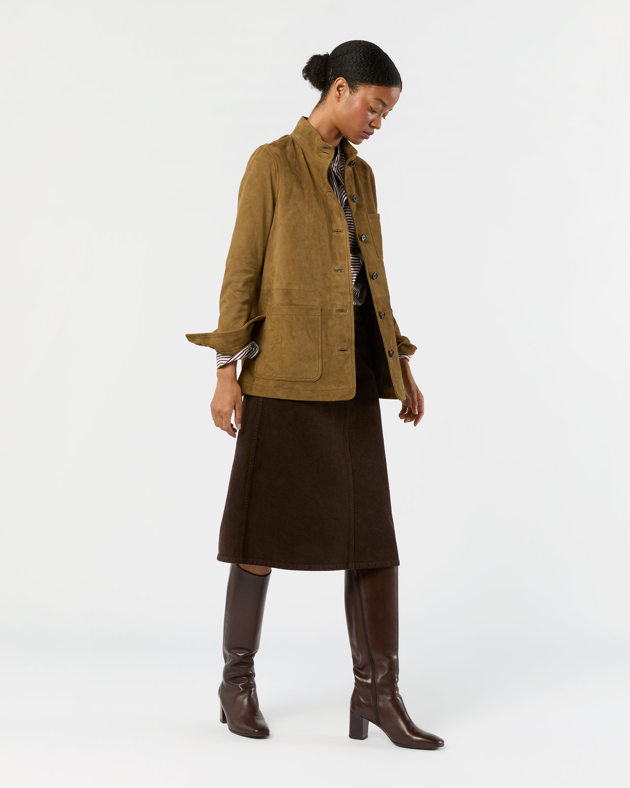 Chore Jacket in Hazel Goat Suede