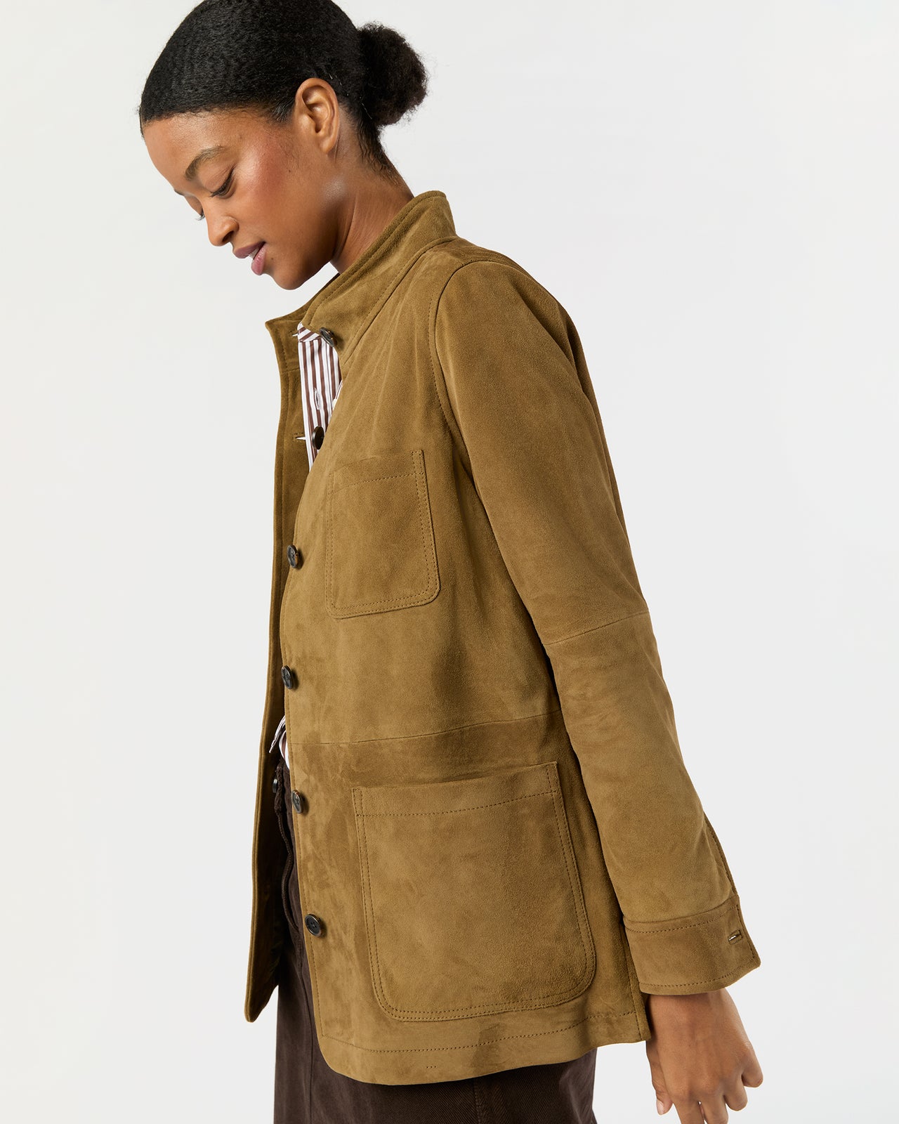 Chore Jacket in Hazel Goat Suede