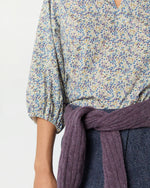 Load image into Gallery viewer, Savannah Top in Eggplant/Multi Wiltshire Bud Liberty Fabric
