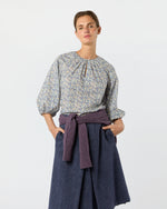 Load image into Gallery viewer, Savannah Top in Eggplant/Multi Wiltshire Bud Liberty Fabric
