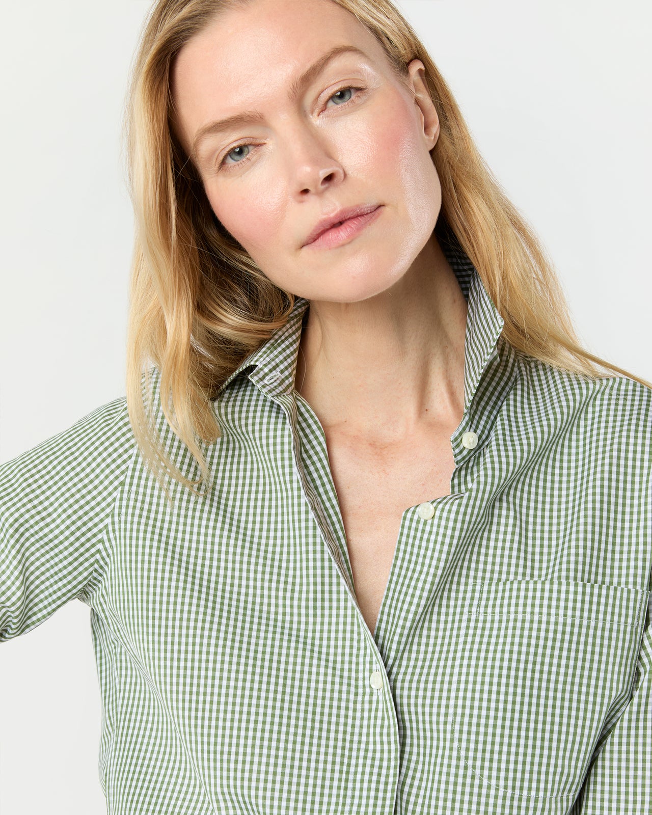 Sidney Shirt in Leaf Gingham Poplin